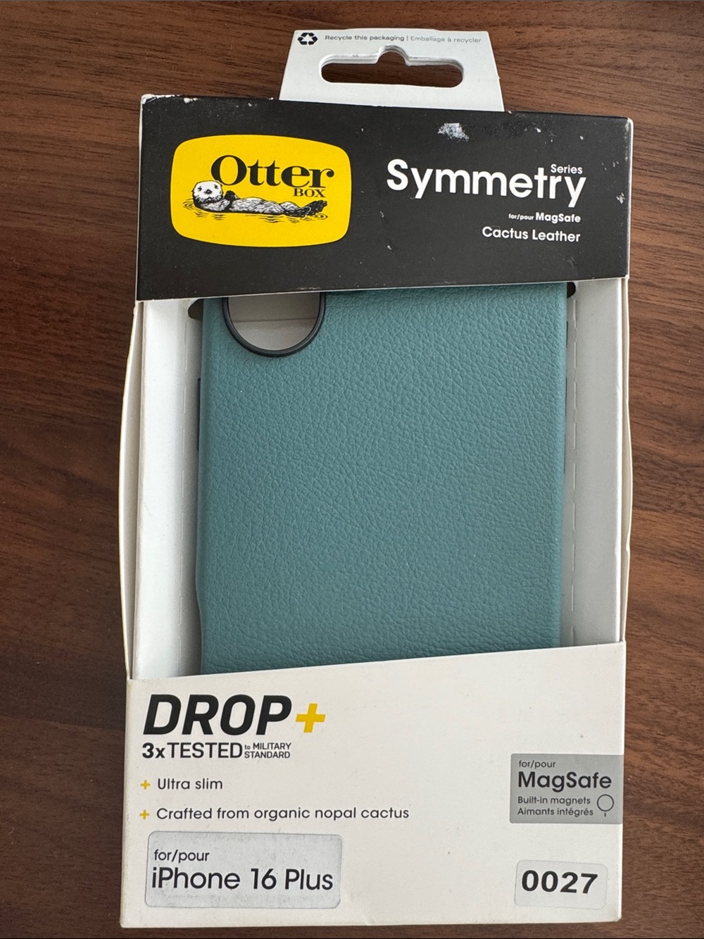 OtterBox Symmetry Series Cactus Leather MagSafe Case for iPhone 16 Plus - Teal